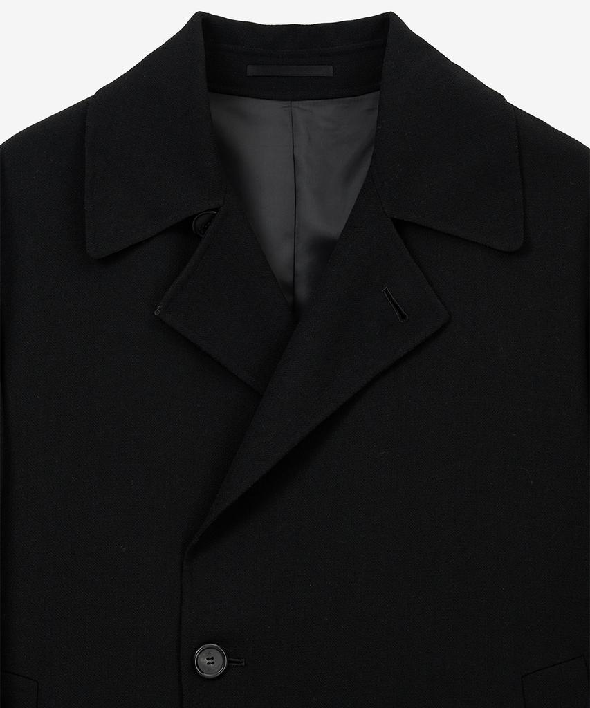 Ziosongzio Handmade Semi-Double Balmacaan Coat Black Zi2Tc201Bk