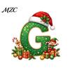 Cute Elf Holiday Pendant Personalized 26 Alphabet Christmas Ornament with Santa Hat Design, Acrylic Tree Branch Decoration Hanging Decor for