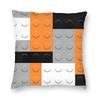 Black White Orange Building Blocks Pillowcase Polyester Linen Velvet Printed Zip Decorative Throw Pillow Case Bed Cushion Cover