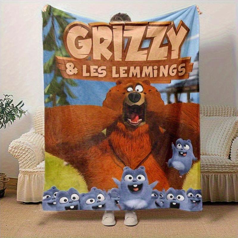 1pc, Grizzy & Les Lemmings Throw Blanket, Soft Coverlet for Bed, Couch, Outdoor Use, Travel, Camping, Car, Beach, Office Nap, Perfect Gift for Friends