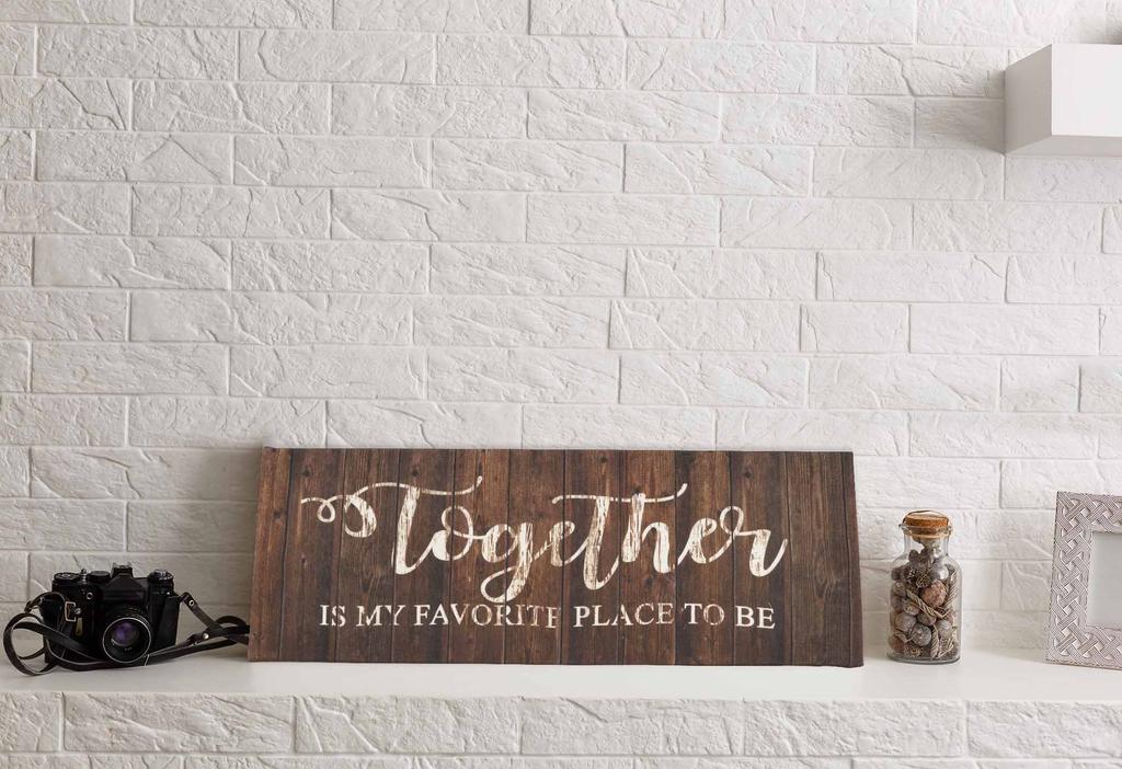Inkdotpot Цитаты на натянутом холсте, Декор для стен, Быть вместе - мое любимое место - два знака в деревенском стиле