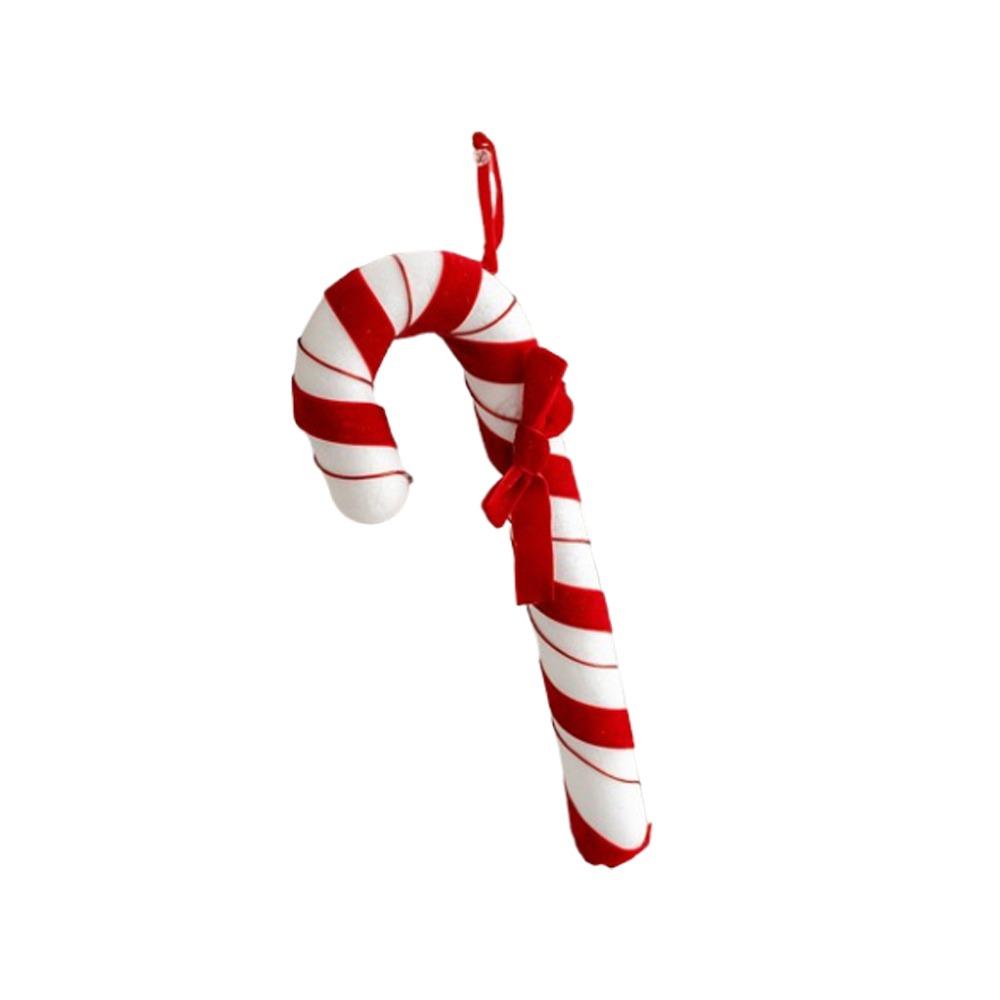 Белые и красные подвесные украшения в виде леденцов из пенопласта и бархата, украшение для рождественской елки, украшение для дома