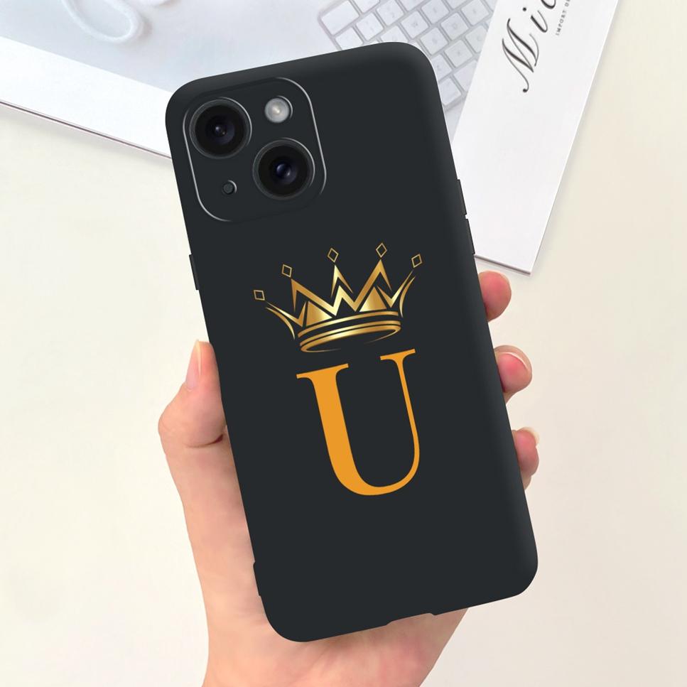 For Apple iPhone 15 15Pro 5G Case Fashion Letter Flower Luxury Crown Soft Silicone Cover For iPhone15+ 15Plus 15 Pro Max Bumper