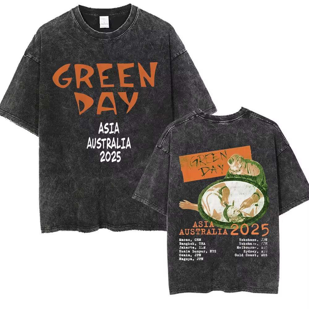 Стирка Винтажные Панк-группа Green Day Kerplunk Графические Футболки Мужские Женские Готический Рок Ретро Футболки Мужские s Оверсайз Футболки