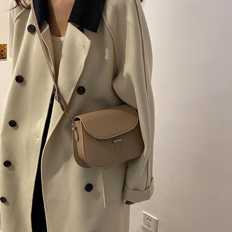 Fashion Women Crossbody Saddle Bag PU Leather Small Handbags Purses Retro Semicircle Designer Messenger Bags Female Clutch Tote