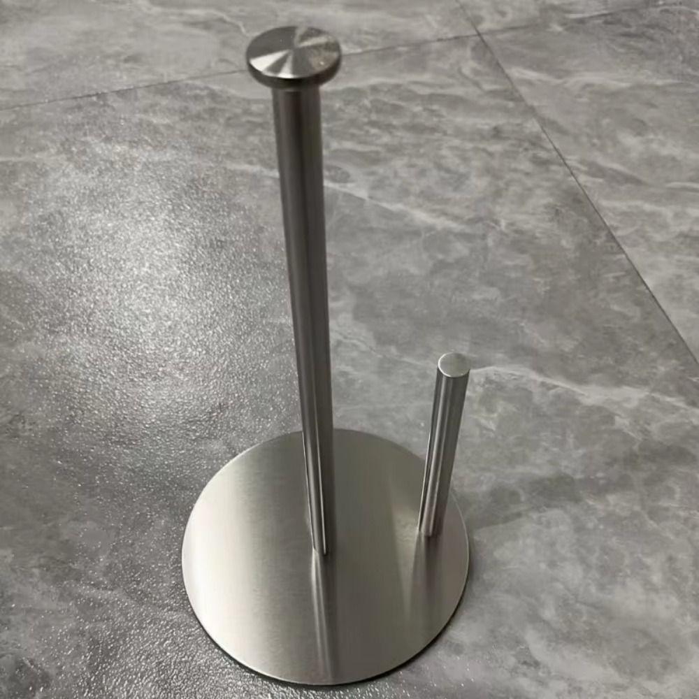 Stainless Steel Paper Towel Holder One-Handed Tear Sturdy Paper Towel Stand Durable Space-Saving Paper Towel Dispenser Household