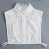 New Women White Lace Fake Collar Vintage Shirt Detachable Collar Front Tie Men Lapel Blouse Top Sweater Cotton False Collars