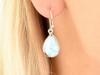 Подлинный чешский ларимар, необработанный драгоценный камень, стерлинговое серебро 925 пробы, серьги ручной работы, эффектные женские серьги, подарок для нее.