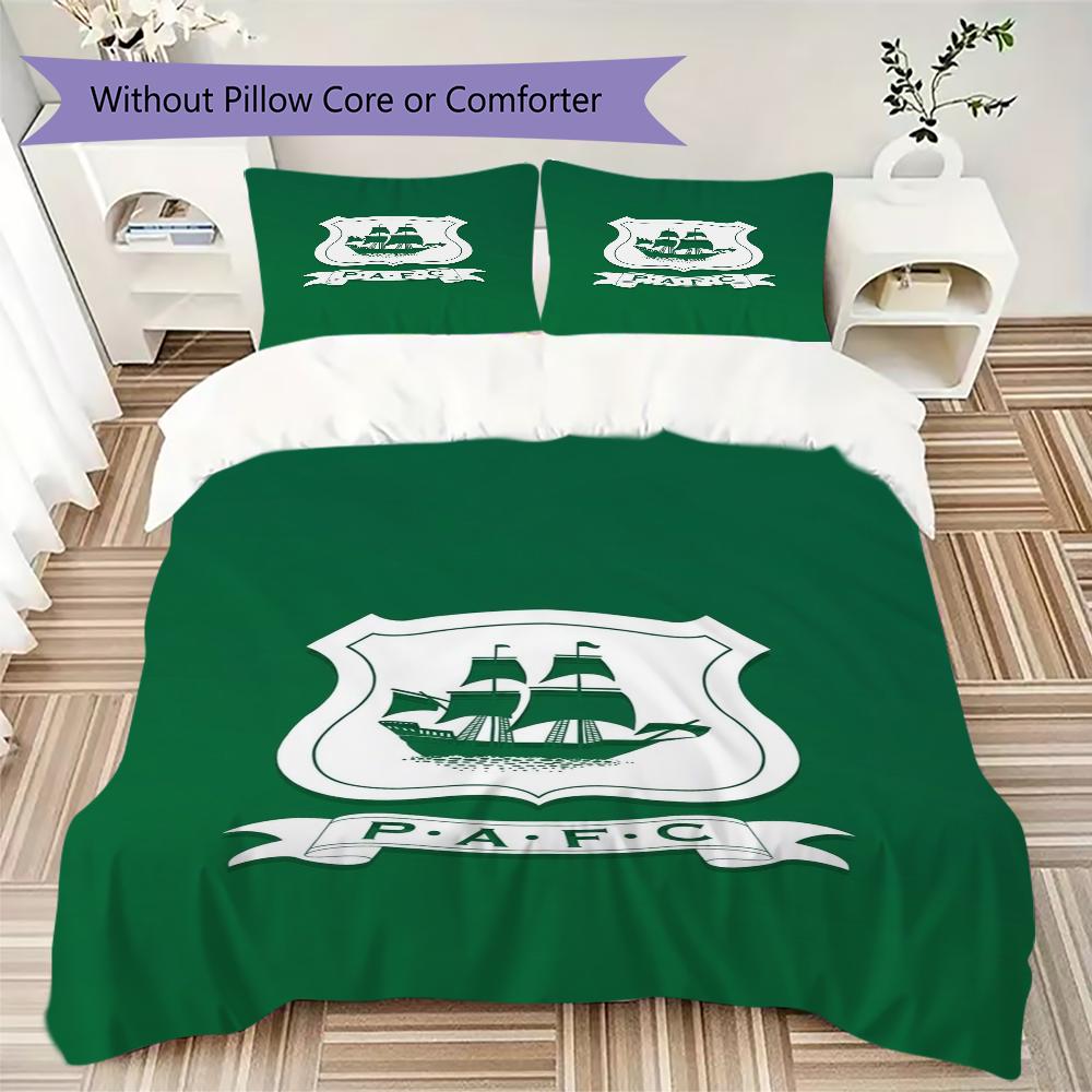 Plymouth Argyle PAFC Pattern Bedding uilt Set uilt Cover Pillowcase Home Decoration Birthday Gift (1 * duvet cover + 2 * pillowcase without core)