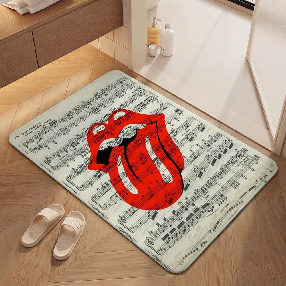 The Rolling Stones Logo Area Rug Faux Wool Rug Ultra Soft Mat Bathroom Rug Stain Resistant