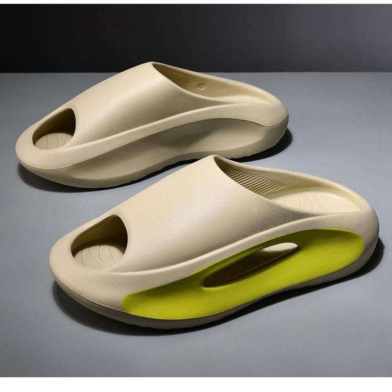 Тапочки с толстой подошвой для мужчин и женщин, мягкие тапочки из ЭВА для дома, сандалии, легкая пляжная обувь, мужские тапочки