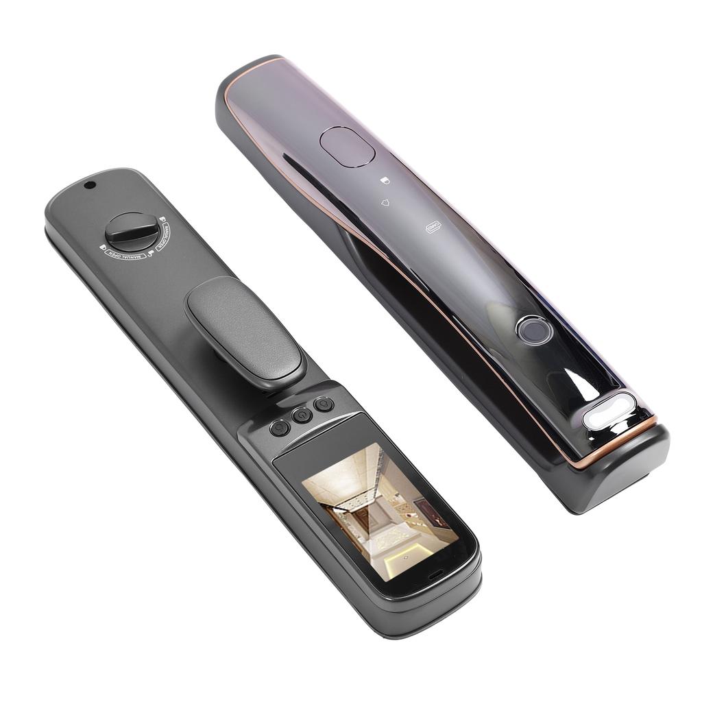 Дверной замок с 3D-распознаванием лиц, отпечатком пальца, картой, приложением, ключом, разблокировкой, интеллектуальным WiFi-замком для бесключевого доступа