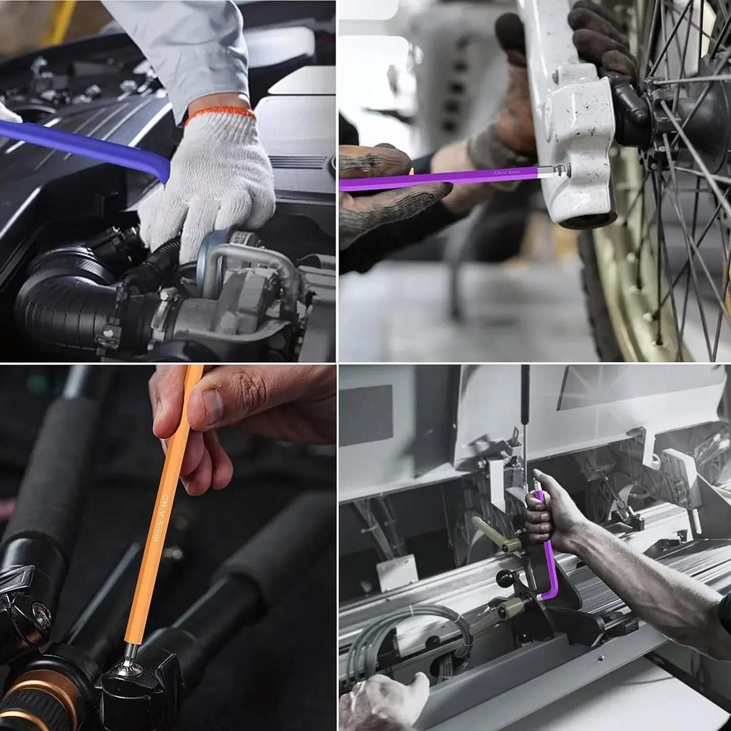 Набор шестигранных ключей с длинным рычагом 9 шт. Шестигранный ключ для набора инструментов для ремонта велосипеда Размеры от 15 мм до 10 мм Идеально подходит для обслуживания велосипеда