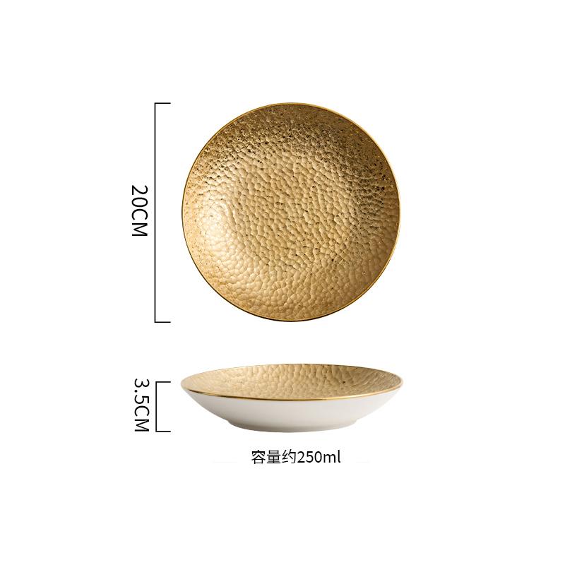 Creative Hammer Texture Ceramic Plate Salad Plate Pasta Plate Sashime Dish Deep Plates Hotel Molecular Cuisine Display Tableware