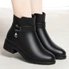 Boots 2024 New Fashion Women's Boots Autumn and Winter Ankle Boots Women's Round Toe Thick Heel Zipper Casual Women's Shoes