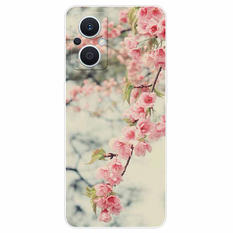 Мягкий чехол для Reno8 Lite Чехол с принтом ТПУ Силиконовый Прозрачный Funda Чехлы для OPPO Reno 8 Lite 5G Чехол Reno8Lite Тонкий Пейзаж Кошка