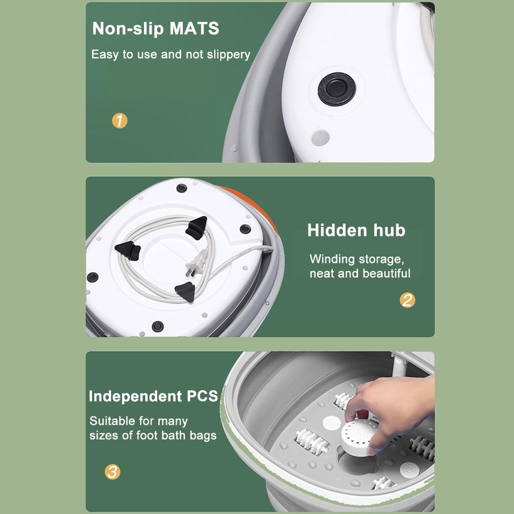 Массажер для ног 300 Вт 7,5 литров с вибрационным массажным роликом и пемзой для педикюра Для шиацу-акупрессуры 22,7x38xсм