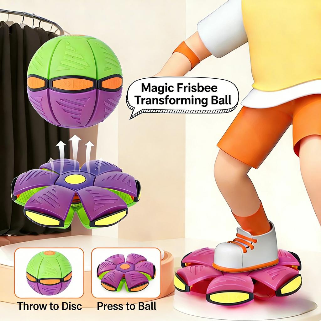 Deformable Flying Saucer Ball Magic Vent Toy for Kids Outdoor & Indoor Parent-Child Foot Pressure Relief Stress Decompression Gift