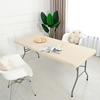 Table Cover Solid Color Waterproof with Anti-slip Elastic Band Camping Dirt-resistant