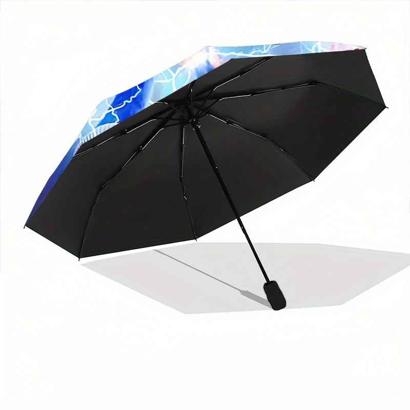 1pc Sonic the Hedgehog Automatic Folding Umbrella - Portable 3-Fold Design with 8-Bone Iron Frame, Outdoor, for Fans, Travelers, Daily Use, Gift