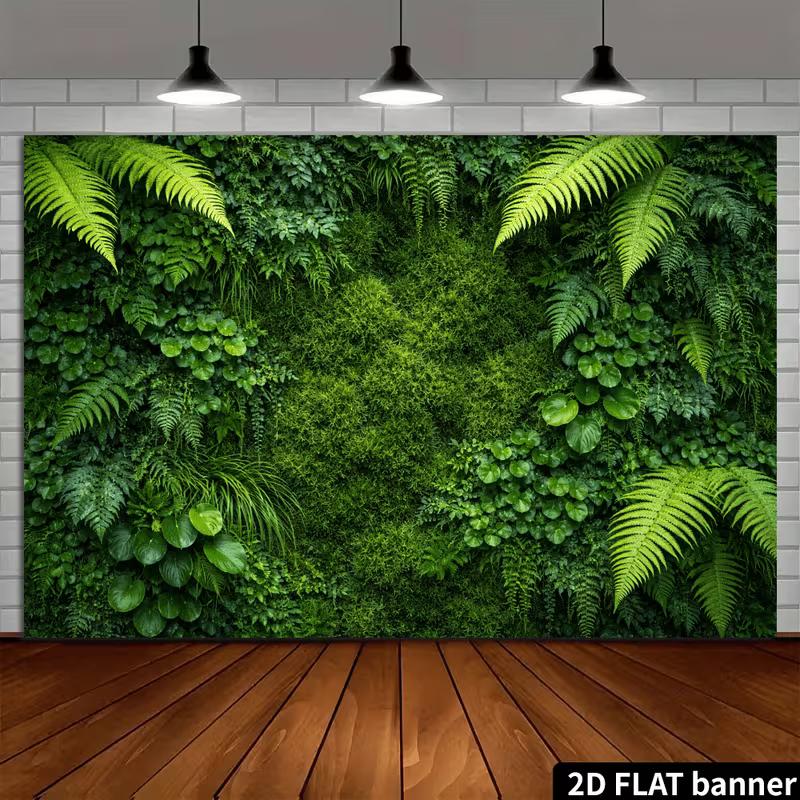 2D Tropical Jungle Vertical Foliage Nature Photography Background
