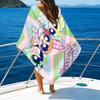 1pc Powerpuff Beach Towel with Custom Name, Beach and Seaside Swimming Pool Equipment, Fashion Pattern, Rectangular, Travel Essential