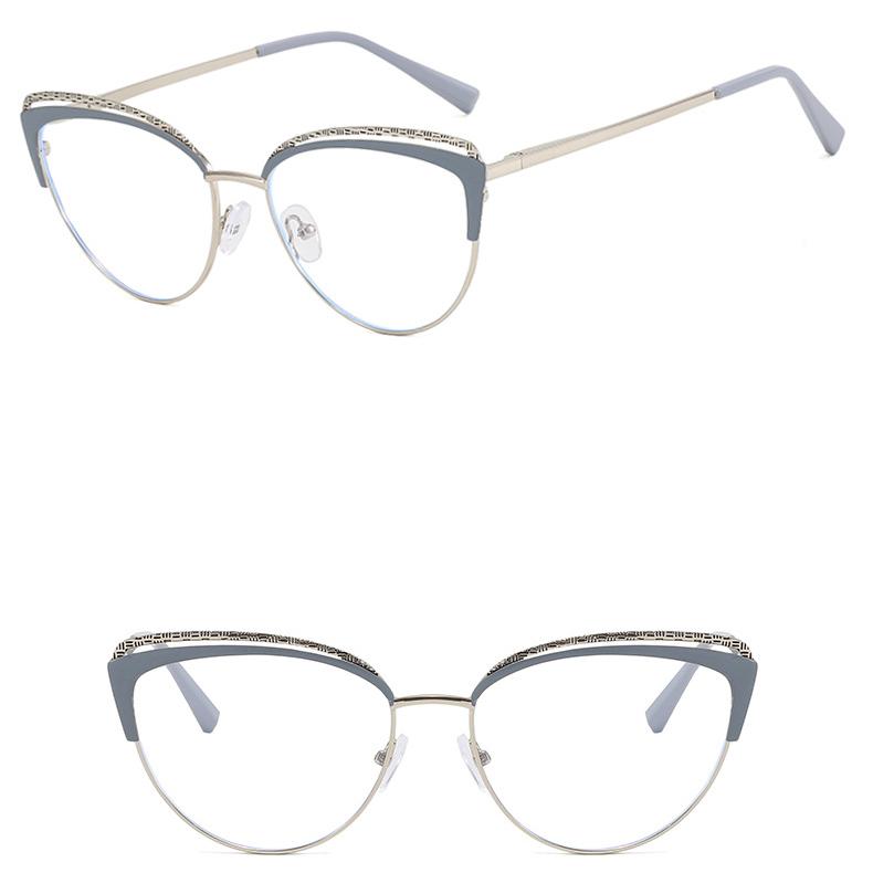 Женские студенческие повседневные очки для путешествий, анти-синий свет, модные индивидуальные художественные винтажные металлические простые очки «кошачий глаз»
