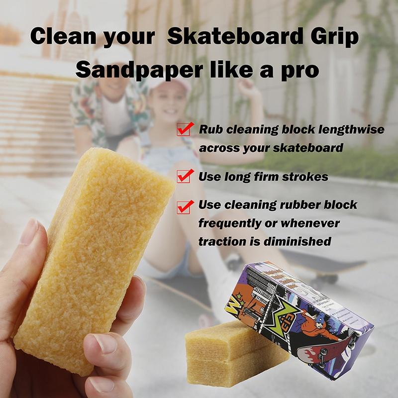 Резиновый блок для чистки скейтборда. Очиститель ленты для скейтборда. Алмазный кубик для удаления грязи.