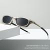 New European and American style outdoor sports cycling sunglasses with silver frames, polarized lenses, and a square, retro design, suitable for