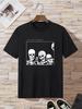 Мужская футболка свободного кроя с графическим принтом черепа, высокого качества, повседневная, модная, женская футболка с коротким рукавом, парная футболка 2025