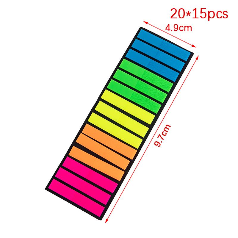 300 шт. Очень тонкие цветные наклейки Прозрачные флуоресцентные индексные вкладки Флажки Клейкие заметки Канцелярские товары Детские подарки Школьные офисные принадлежности