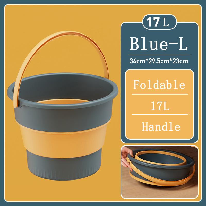 Easy Hold Foldable Bucket Basin 51017L Silicone Bucket Camping Laundry Basket Car Top Wash Fishing Bathroom Tool Home Supplies