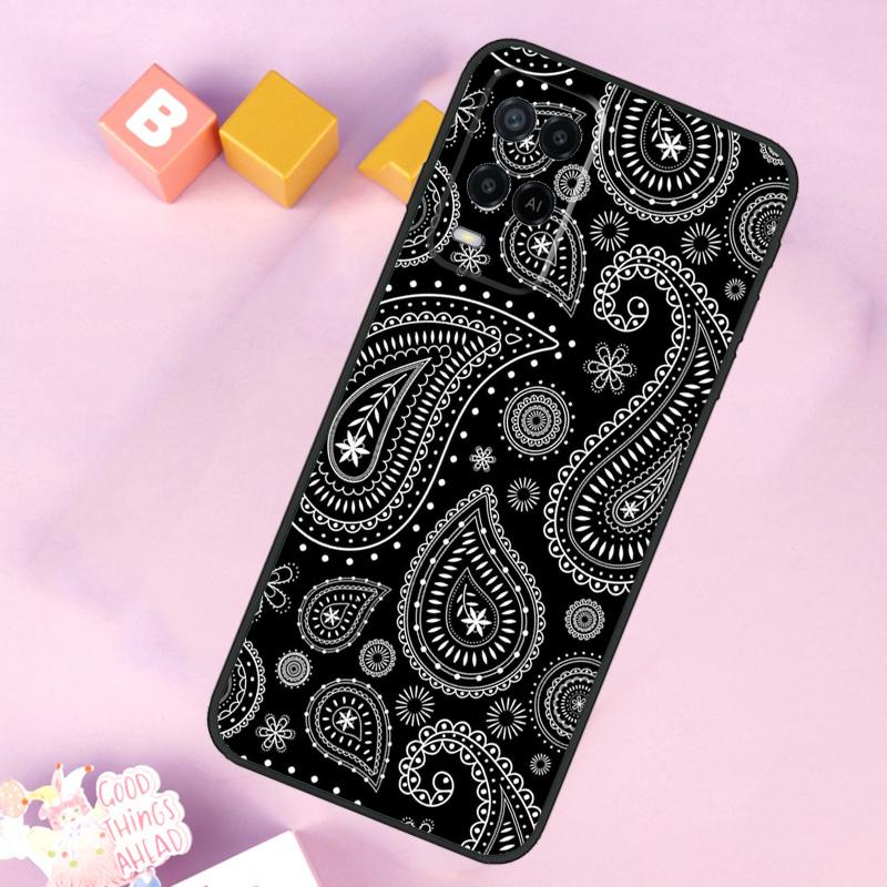 Bandana Paisley Pattern Case For Oppo A17 A57 A16 A76 A96 A60 A40 A80 A18 A38 A58 A78 A98 A15 A54 A74 A94 A6 A5 Pro