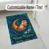 Oceanic Octopus Theme Soft Crystal Velvet Rug Custom Name & Text Print Non Slip Floor Rug for Bedroom Living Room