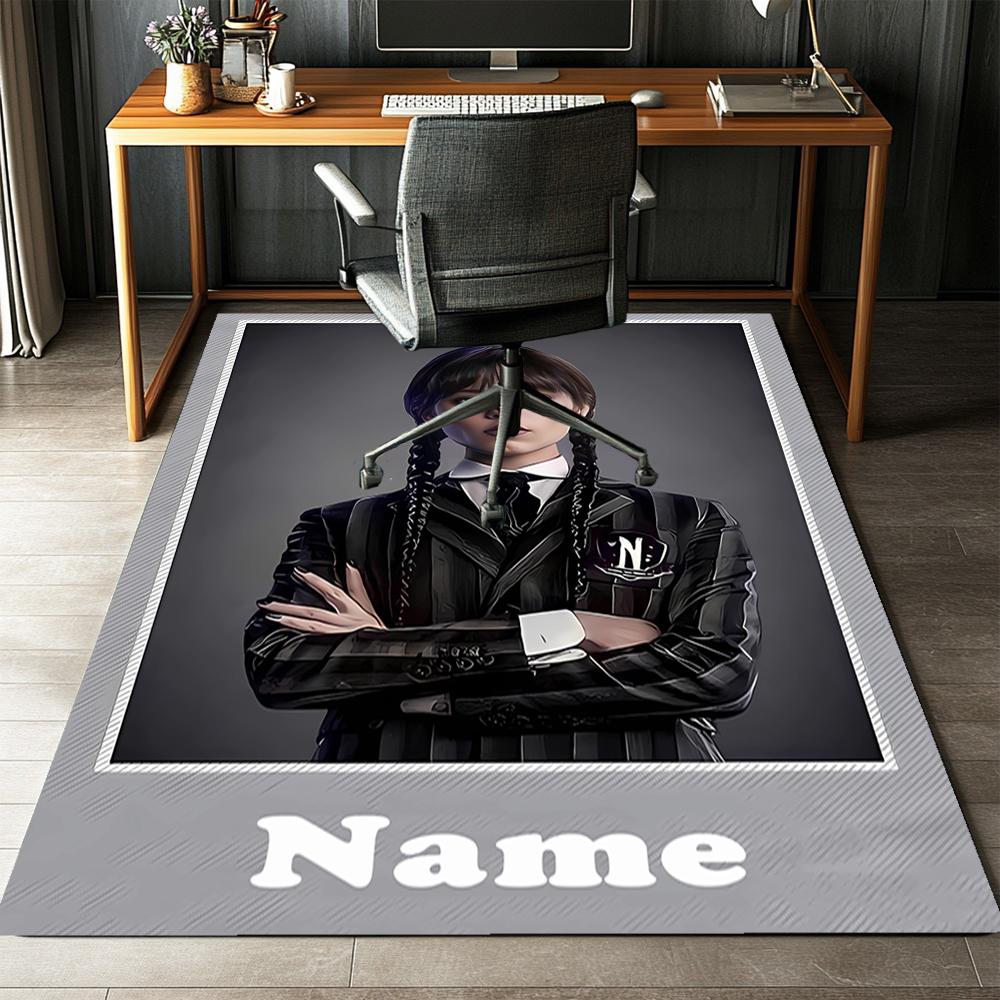Custom Name Wednesday Printed Carpet,Rug for Office Chair Living Room Bedroom Kitchen Room Decor Gifts.