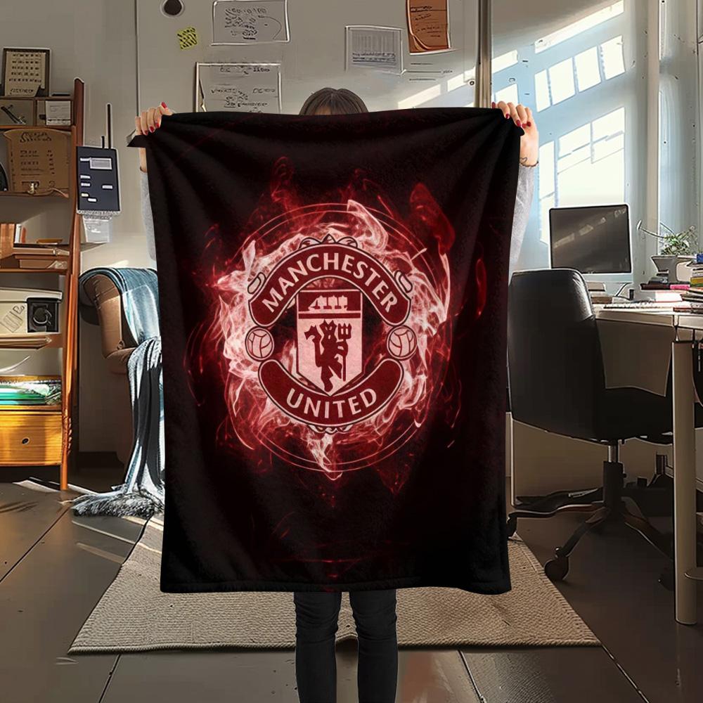 Man Utd Print FlAannel Blanket, High quality Comfortable for All Seasons, Home Decor, Warmth and Comfort