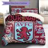 Custom Name,AVFC Pattern Bedding Home Decoration Birthday Gift ( 1 duvet cover + 2 pillowcase, without core),fan merchandise.