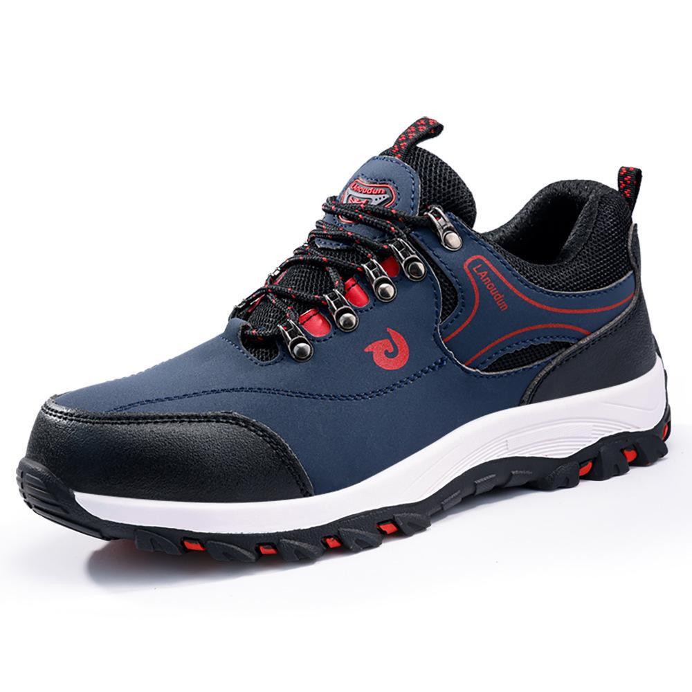 Синие кроссовки Blue Gull Shield с металлическим подноском для мужчин: Ударопрочная, Устойчивая к проколам, Износостойкая, Противоскользящая, Удобная Рабочая Обувь для Защиты Ног.
