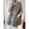 Women's Sleeveless Lambswool-Look Vest Coat - Trendy Korean Style for Spring & Autumn 2025