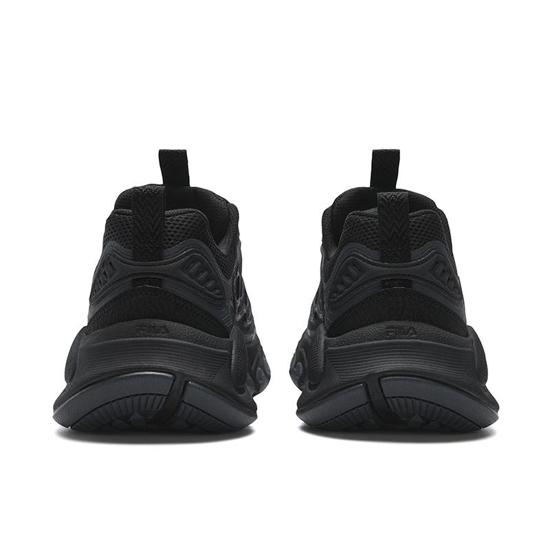 Fila TRUFFLE Амортизирующие износостойкие легкие низкие массивные кроссовки женские Черный/Черный Песочно-серый F12W621111FBB
