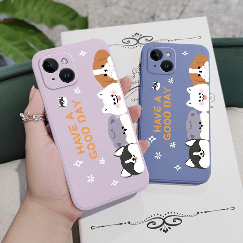 Puppy Steak Phone Case For iPhone 16 15 14 13 12 11 X XR XS Plus Pro Max Mini Silicone Cover