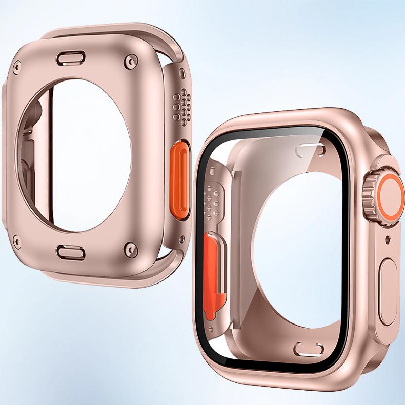 Защитная крышка-экран для Apple Watch 44мм 45мм 46мм 42мм Жесткий ПК Передний Задний Бампер Чехол для Iwatch 10 9 8 7 6 Сменить на Ultra