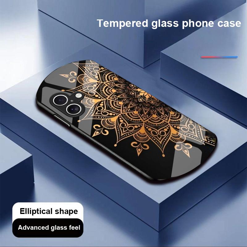 Геометрический узор для Apple iPhone 16 11 13 15 14 Pro Max 12 Mini 7 8 Plus XR XS Чехол для телефона из закаленного стекла эллиптической формы