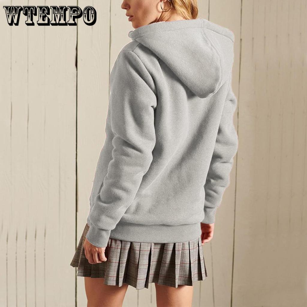 Женская повседневная толстовка-свитшот на молнии с подкладкой из шерпы, куртка большого размера, плюшевое пальто