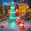 6.8 футов Светодиодная Подсветка Надувной Рождественский Декор для Двора Рождественская Елка с Сантой Эльфом Пингвином Рождественские Принадлежности Домашний Декор Украшения Игрушка Подарки