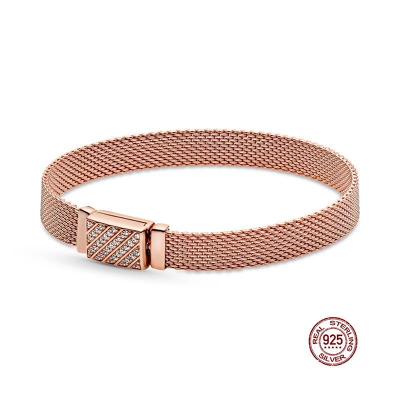 New 925 Sterling Silver Snake Chain Bracelet For Women Infinite Knot Daisy Flower Clasp Femme Bracelet Bangles Women Jewelry