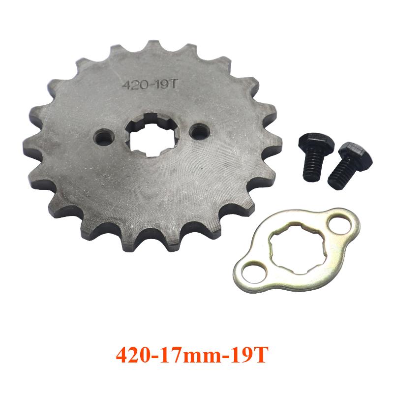 420 10T 11T 12T 13T 14T 15T 16T 17T 18T 19T Tooth 17mm Front Engine Sprocket for 50-125cc Motorcycle Pit Dirt Bike ATV Go Kart