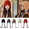 Handmade Knitted Hat Wool Pullover Hat Cute Ear Protection Hat  Autumn and Winter