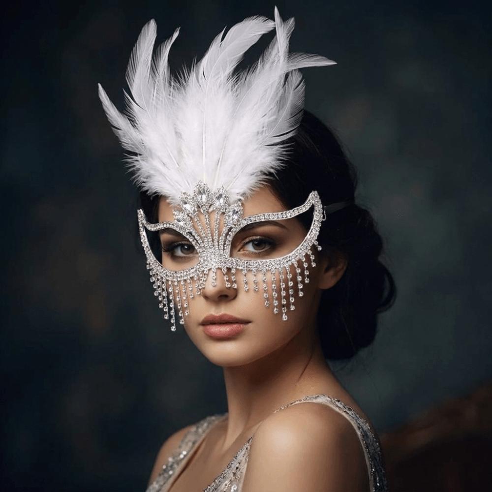 High-End Sparkle Feather Mask Creative Masquerade Mask Cosplay Mask Carnival Parties