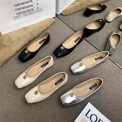 Модная женская обувь на плоской подошве 2025 Весна и Осень Квадратный носок Большие размеры Женские лоферы Женские Zapatos De Mujer